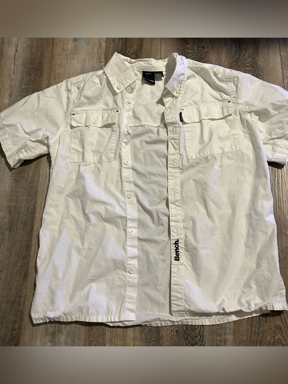 Bench kids White Short-Sleeve Button-Down Casual Shirt